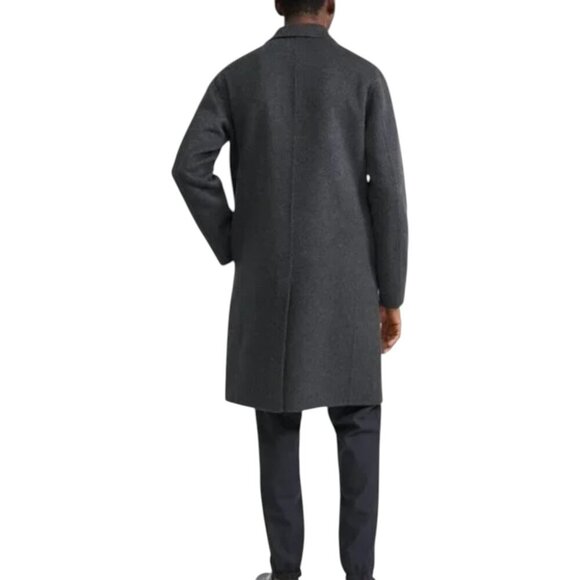 NWT THEORY Wool Cashmere Long Coat Delancey Double Faced Tailored Grey Winter - Picture 4 of 16